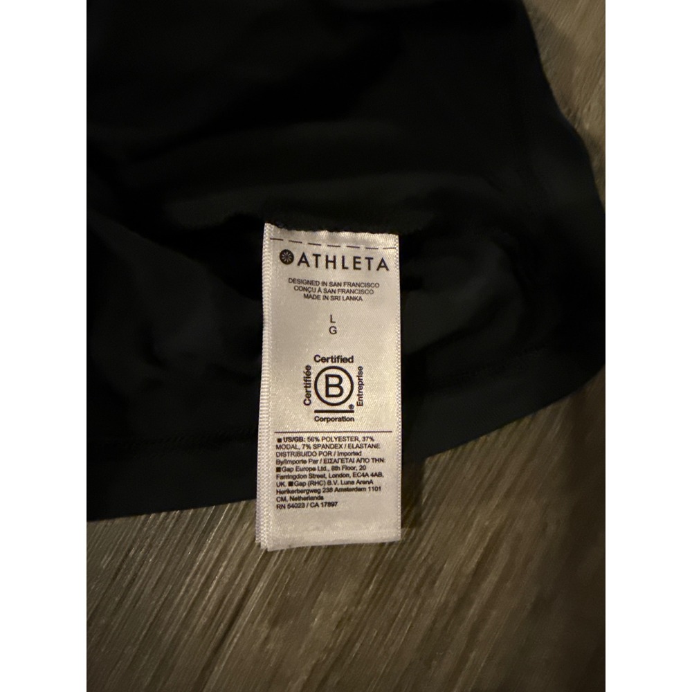 Athleta Black Sleeveless Empire Waist Cinched Tank Top Large L Yoga Travel - Picture 3 of 5